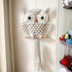 Ambachtelijke Macramé Uil Wandhanger – Handgemaakt textieldecor