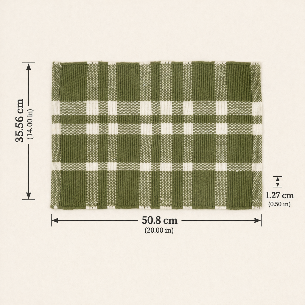 Placemat met groene geruite strepen – Duurzame polyester tafelmat