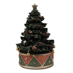 Muziekdoos Kerstboom Ø 12x18 cm Groen Rood Kunststof