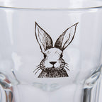 Waterblas 300 ml transparant Glas Konijn Drinkbeker