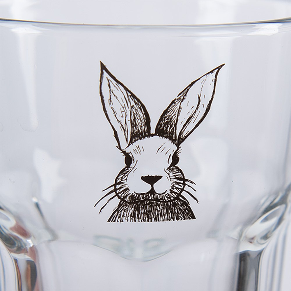 Waterblas 300 ml transparant Glas Konijn Drinkbeker