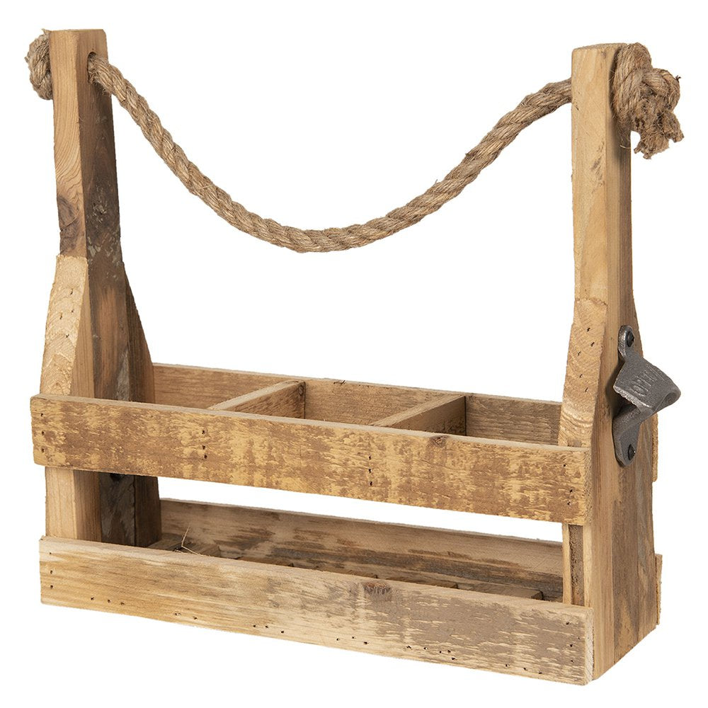 Flessenhouder 32x11x32 cm Bruin Hout Flessenrek