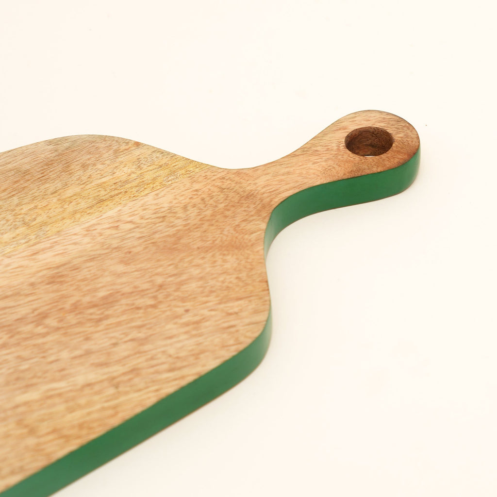 Mangohouten snijplank Green Edge Kaasschepbakje