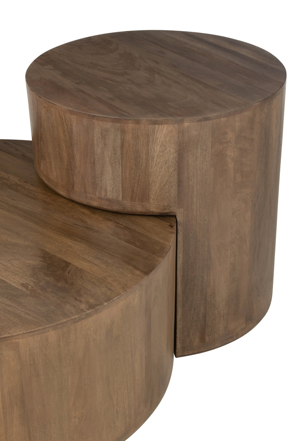 J-Line Set Van 2 Bijzettafels Toge Mango Hout Bruin
