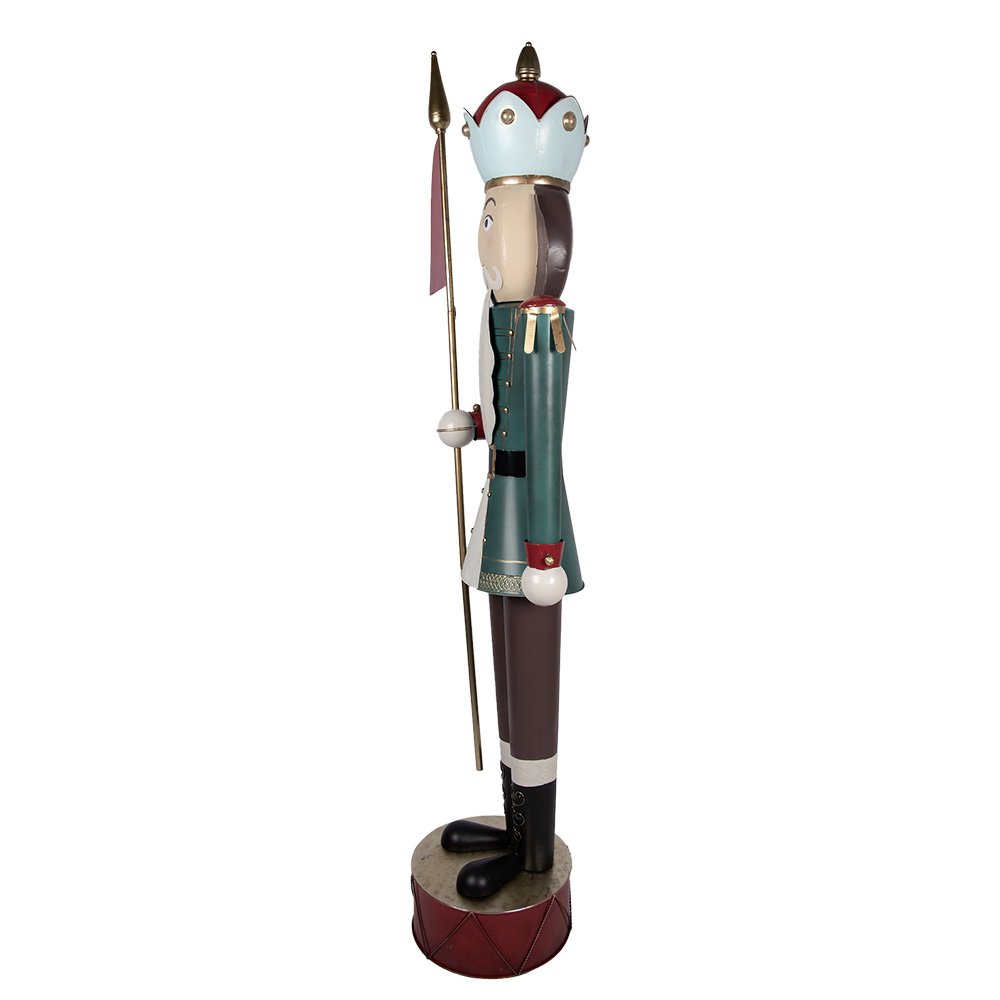 Kerstdecoratie Beeld Notenkraker 67x41x210 cm Groen Rood Metaal