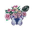 Bouwpakket 3D Model DIY Mand met Vlinderbloemen Magneet- gekleurd- metaal