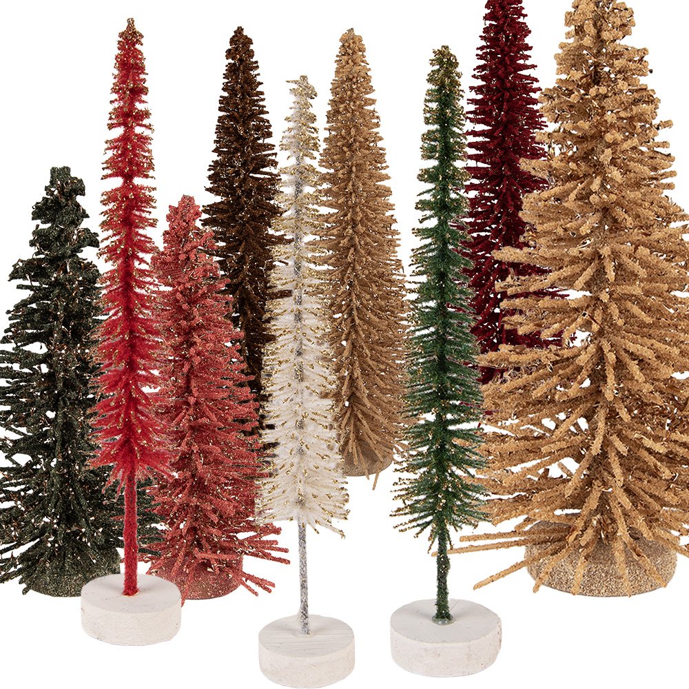 Kerstdecoratie Beeld Kerstboom Ø 20x50 cm Beige Hout