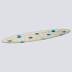 Gouden ovaal klein nieuw 47x16 goud en blauw