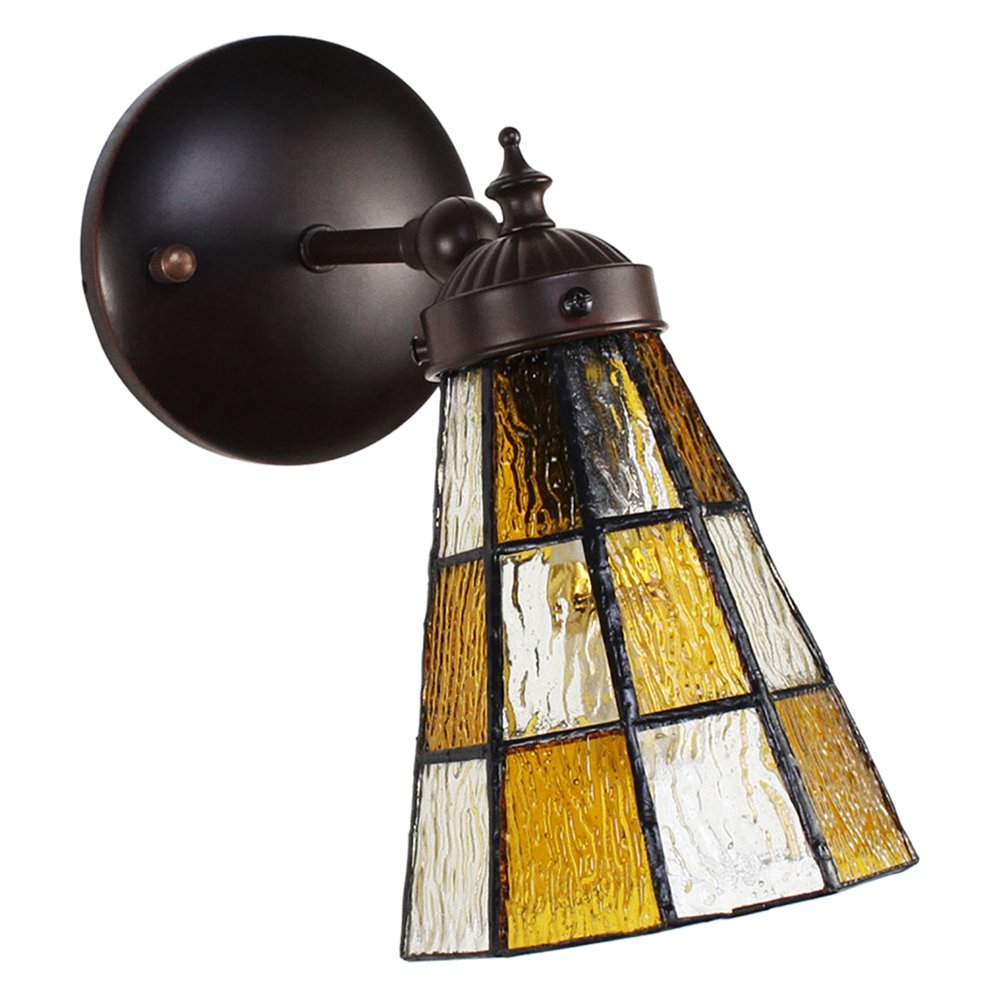 Wandlamp Tiffany 17x12x23 cm Bruin Glas Muurlamp