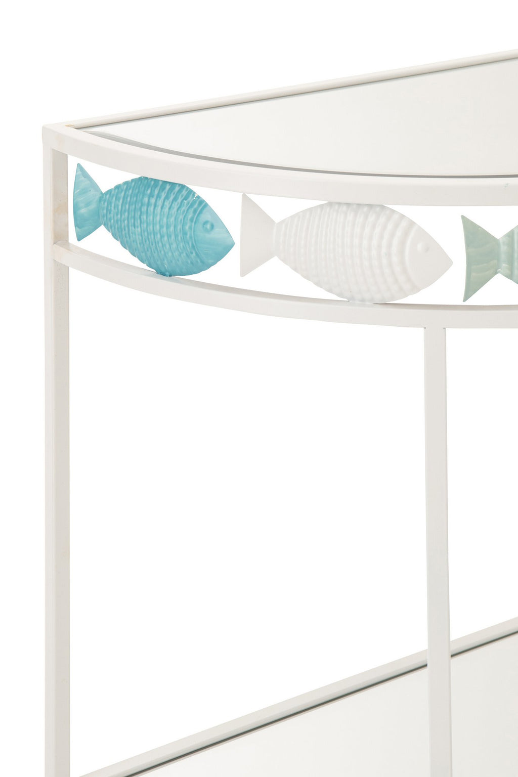 J-Line console Vijs - metaal - lichtblauw/wit