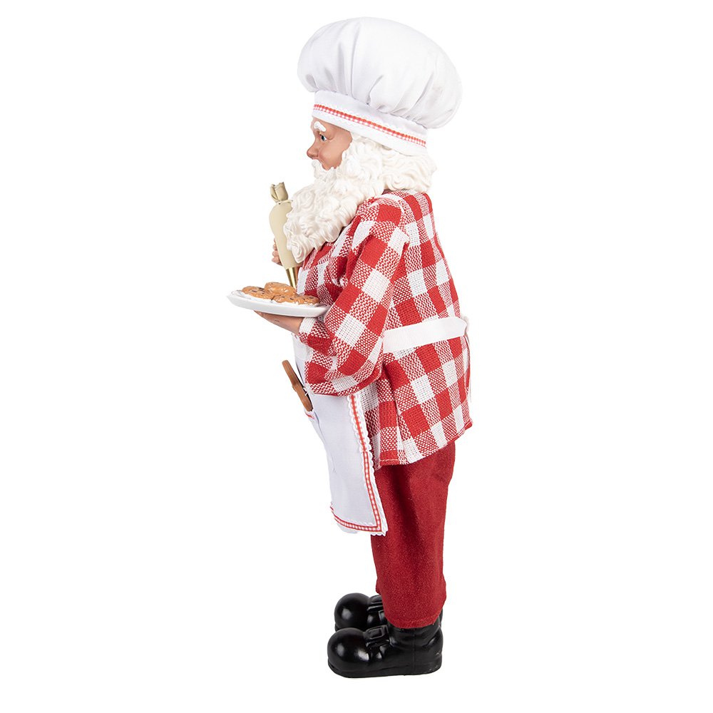 Kerstdecoratie Beld Kerstman 22x19x45 cm Rood Textiel