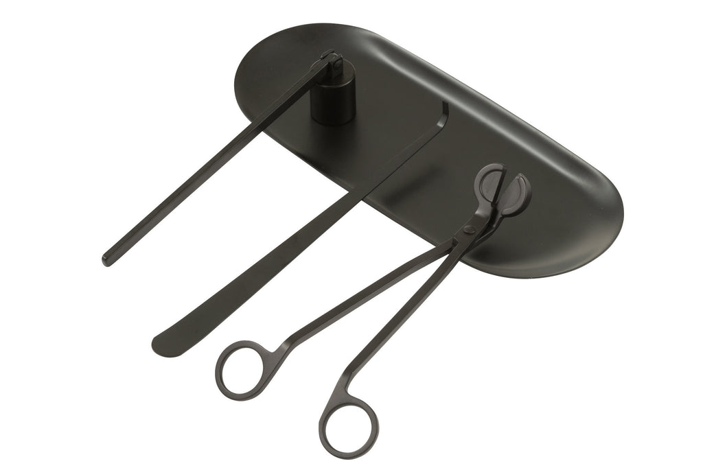 J-Line kaarsendief Candle Kit - ijzer - zwart