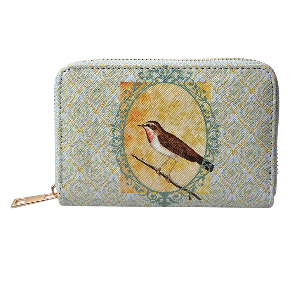 Portemonnee 10x15 cm Groen Polyester Vogel