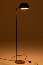 J-Line vloerlamp Evy - ijzer/hout - zwart/naturel