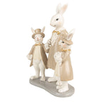Beeld Konijn 21 cm Wit Bruin Polyresin