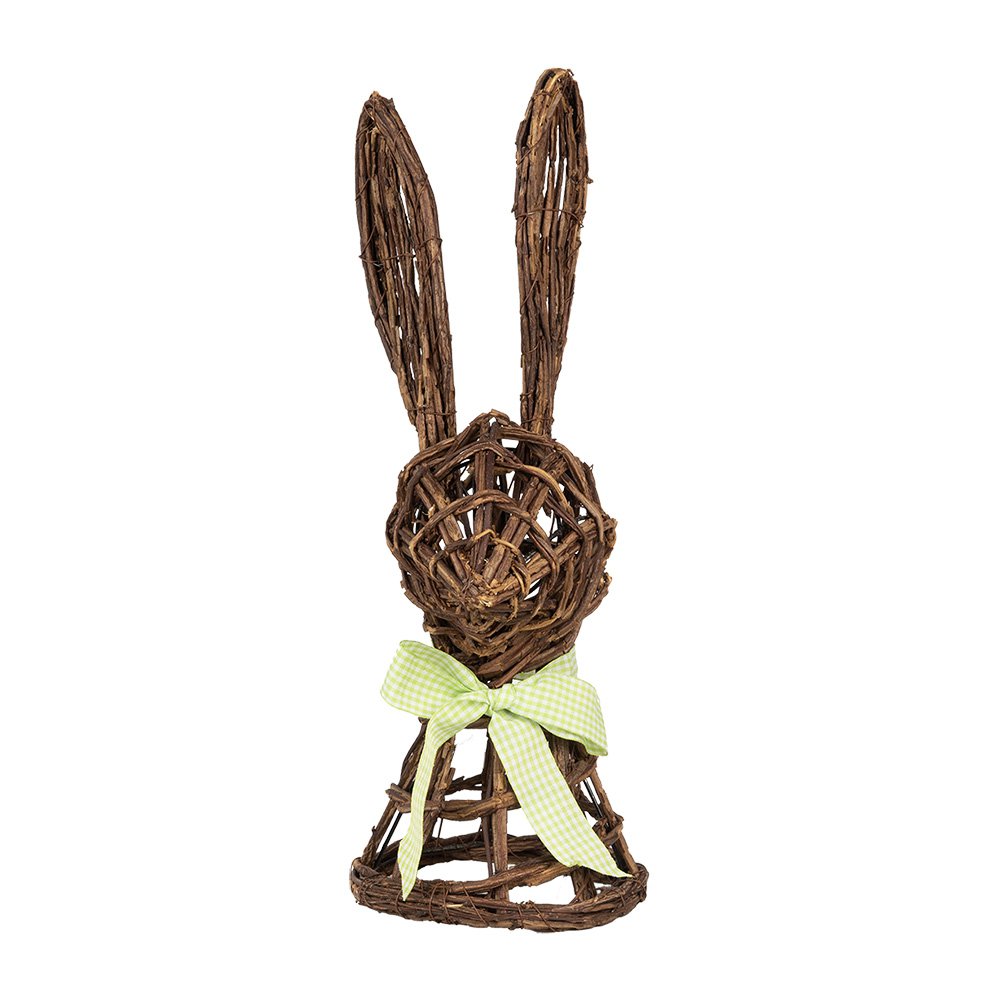 Decoratie Beeld Konijn 17x17x40 cm Bruin Rotan