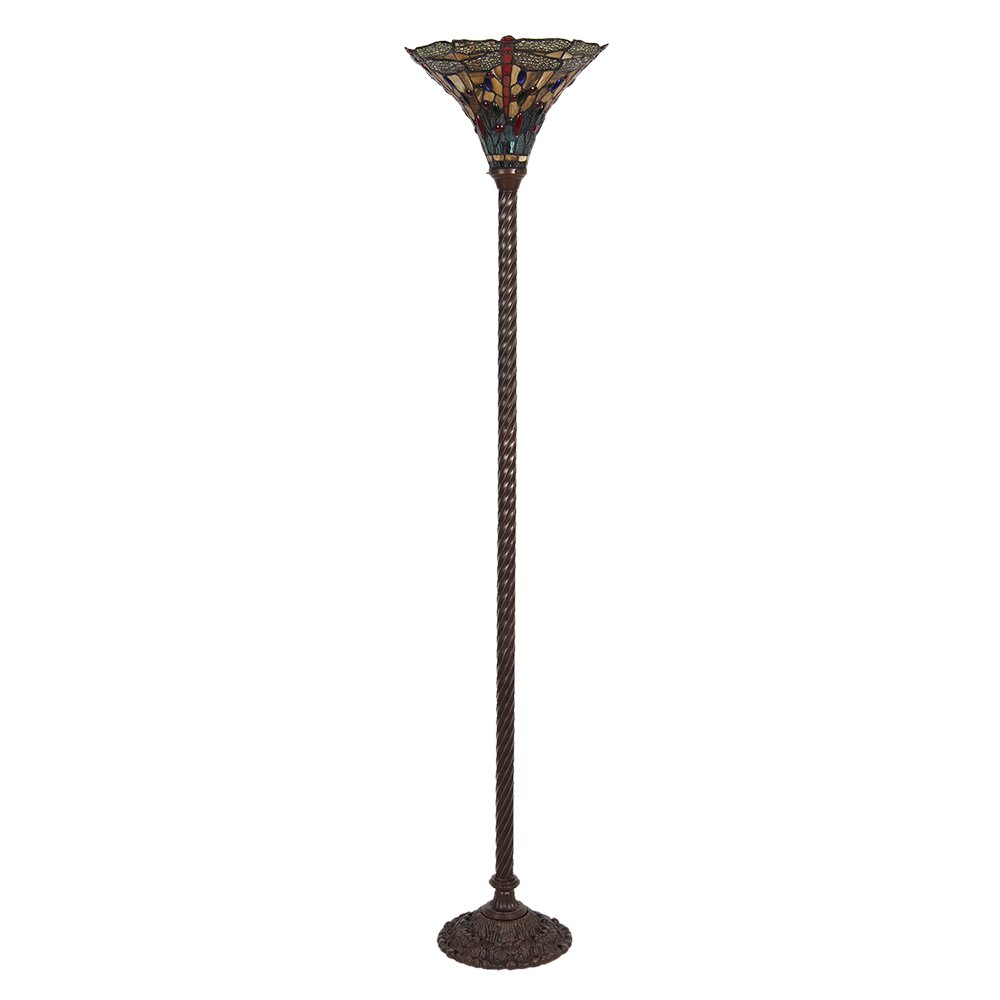 Tiffany Vloerlamp Bruin Glas