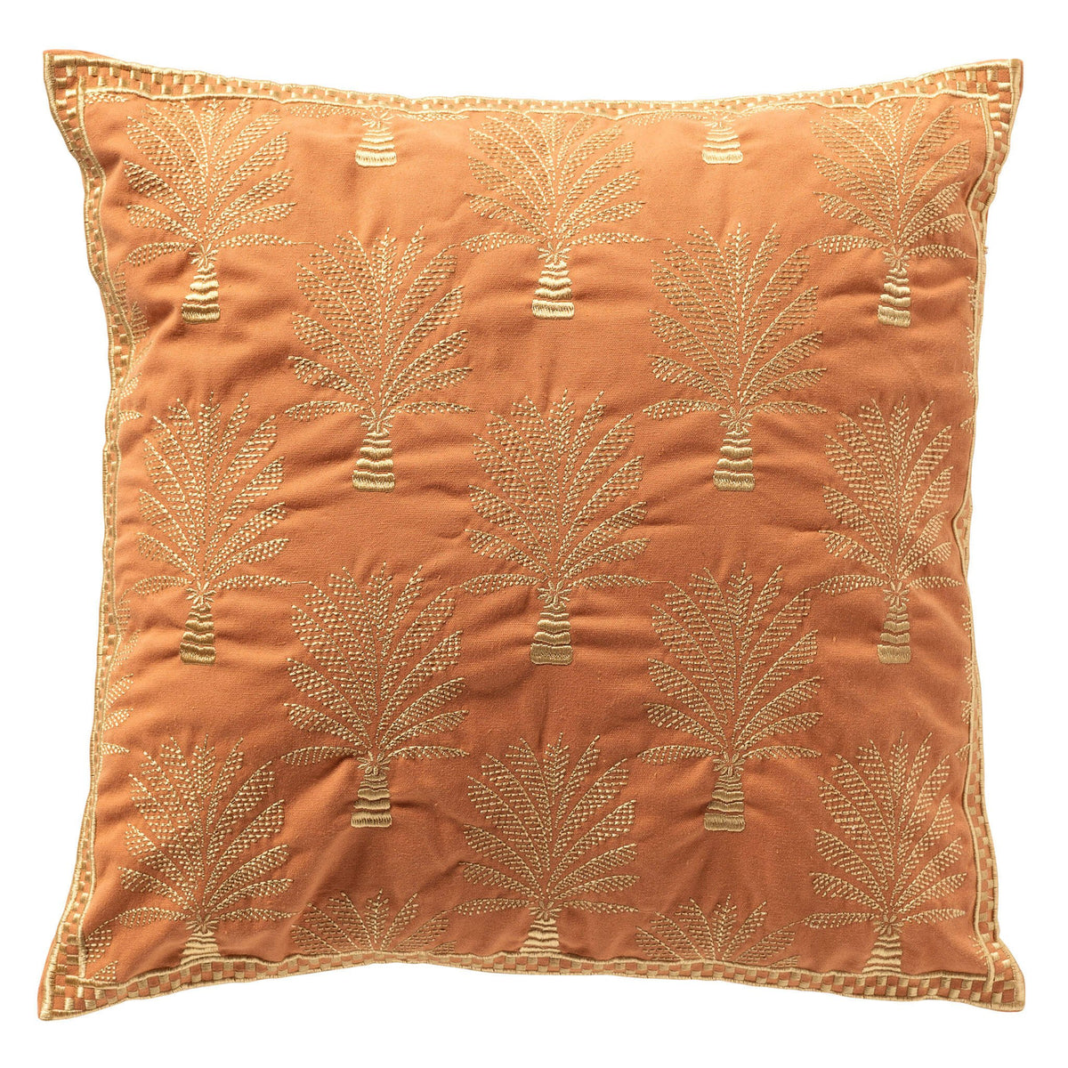 Dutch Decor Cycas - Kussen 45x45 cm - Boommotief - Carneool - Oranje