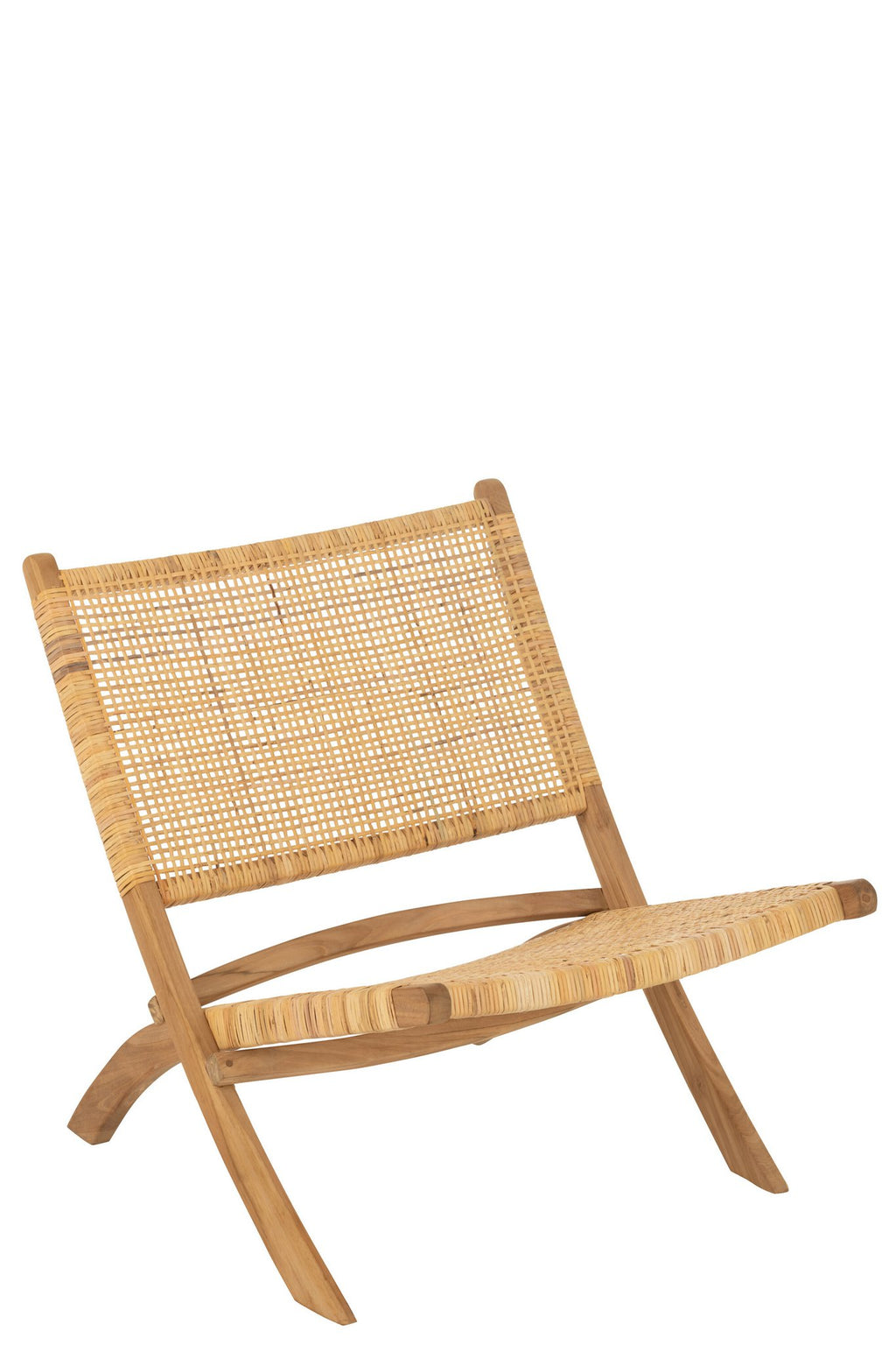 J-Line Plooeistoel Rattan/Teak Naturel
