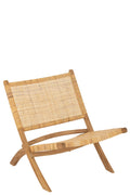 J-Line Plooeistoel Rattan/Teak Naturel