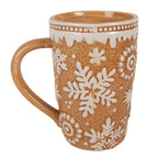 Mok 575 ml Bruin Keramiek Sneeuwvlokken