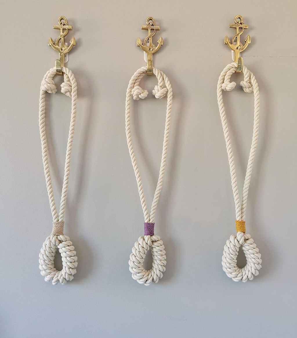 Handgeweven gordijnbinder – ontwerp van katoenmacramé - Set van 2