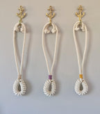 Handgeweven gordijnbinder – ontwerp van katoenmacramé - Set van 2