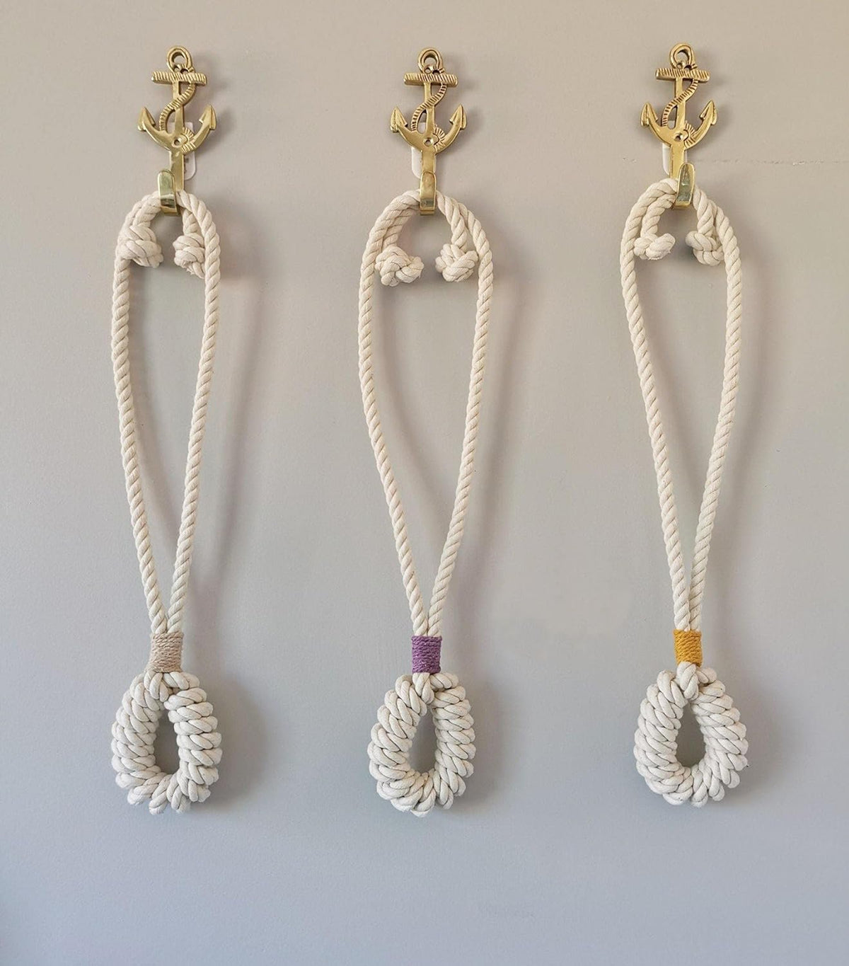 Handgeweven gordijnbinder – ontwerp van katoenmacramé - Set van 2