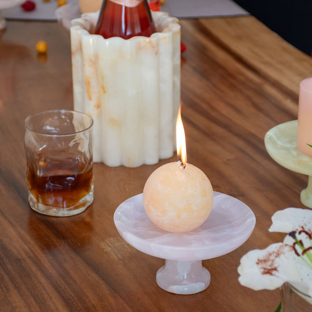 Serveerschaal Decoratief middelpunt Roze Onyx Presentatieblad