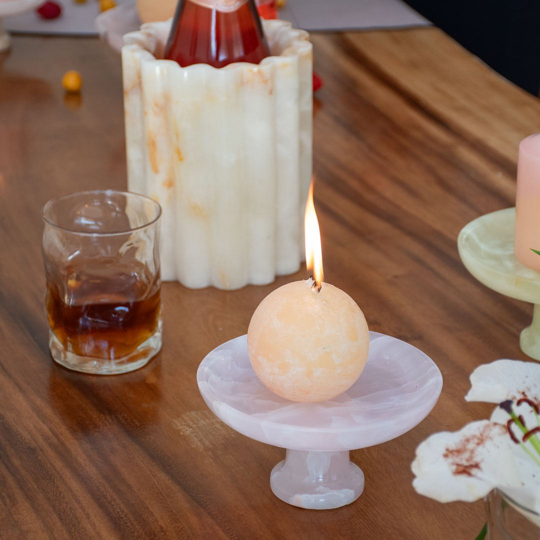 Serveerschaal Decoratief middelpunt Roze Onyx Presentatieblad