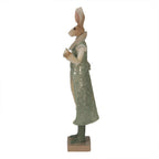 Beeld Konijn 11x8x33 cm Groen Polyresin