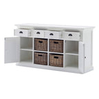 Dressoir wit - 160bx50dx85 hoog - 4 laden - 2 deuren - 4 manden