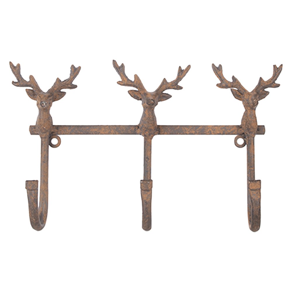 Wandkapstok 3 Haken 27x5x15 cm Bruin Metaal