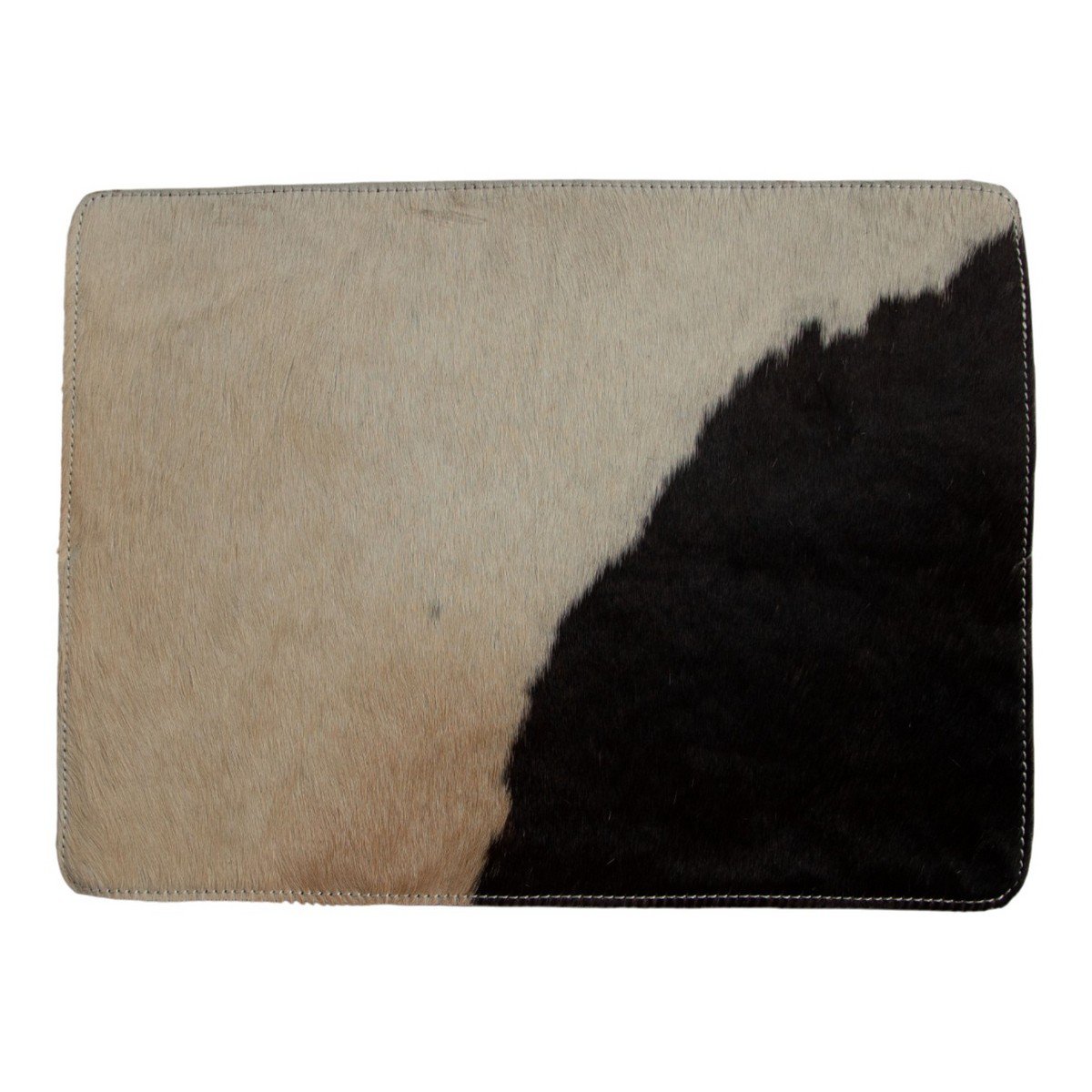 Placemat koehuid rechthoek zwart/wit 30x40cm