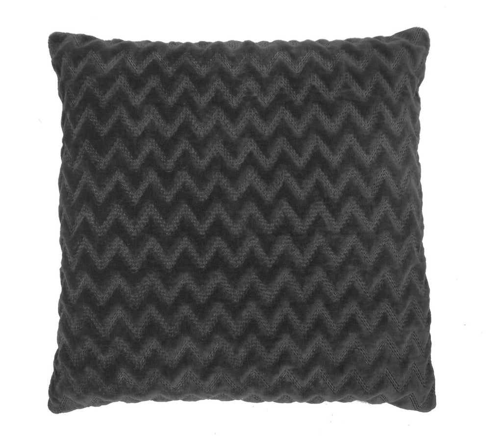 Zigzag Velvet kussen donkergrijs 45x45cm