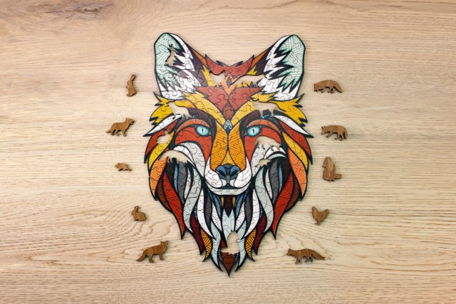 Eco Wood Art (EWA) Houten Legpuzzel, Fox, 1188, 40x28x0,5cm Kartonbox