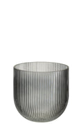 J-Line vaas Gestreept - glas - zwart - S