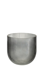 J-Line vaas Gestreept - glas - zwart - S