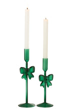 J-Line kaarshouder - glas - groen - set van 2