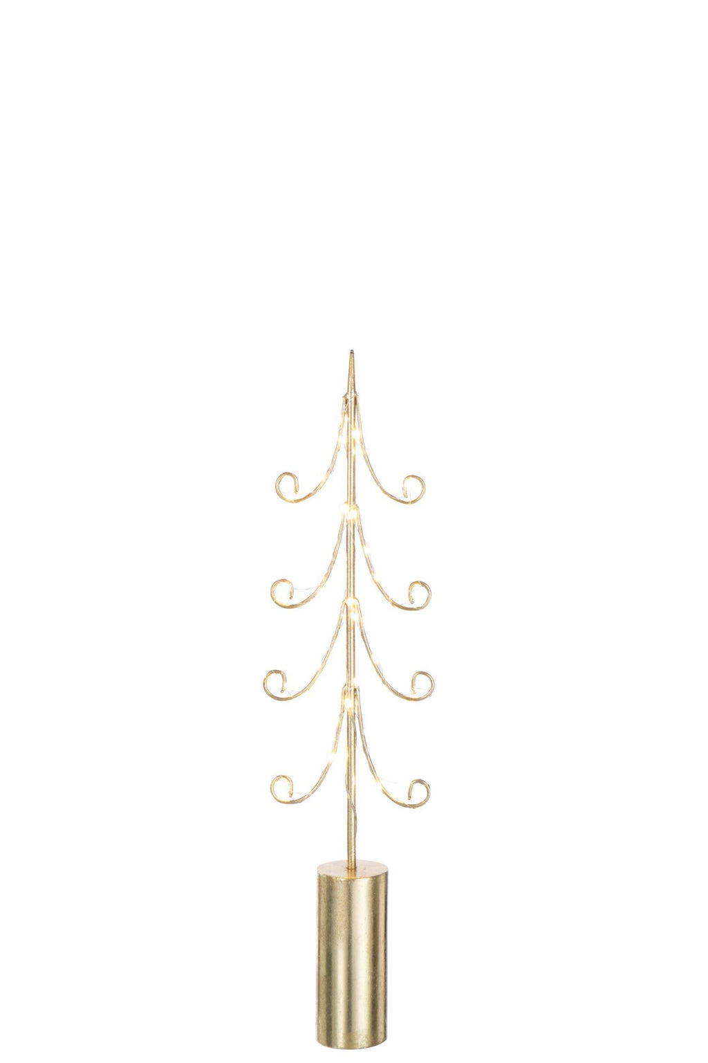 J-Line decoratie Boom - ijzer - goud - M - LED lichtjes