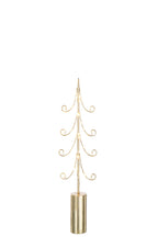 J-Line decoratie Boom - ijzer - goud - M - LED lichtjes