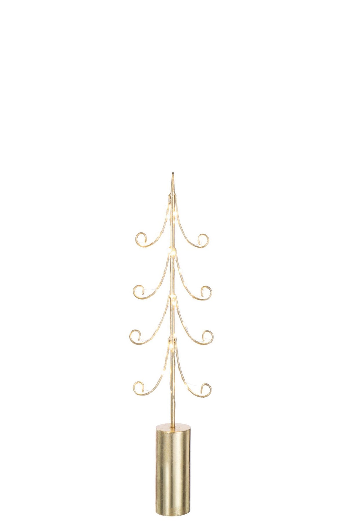 J-Line decoratie Boom - ijzer - goud - M - LED lichtjes