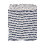 Plaid 125x150 cm Beige Blauw Katoen Zigzag Deken