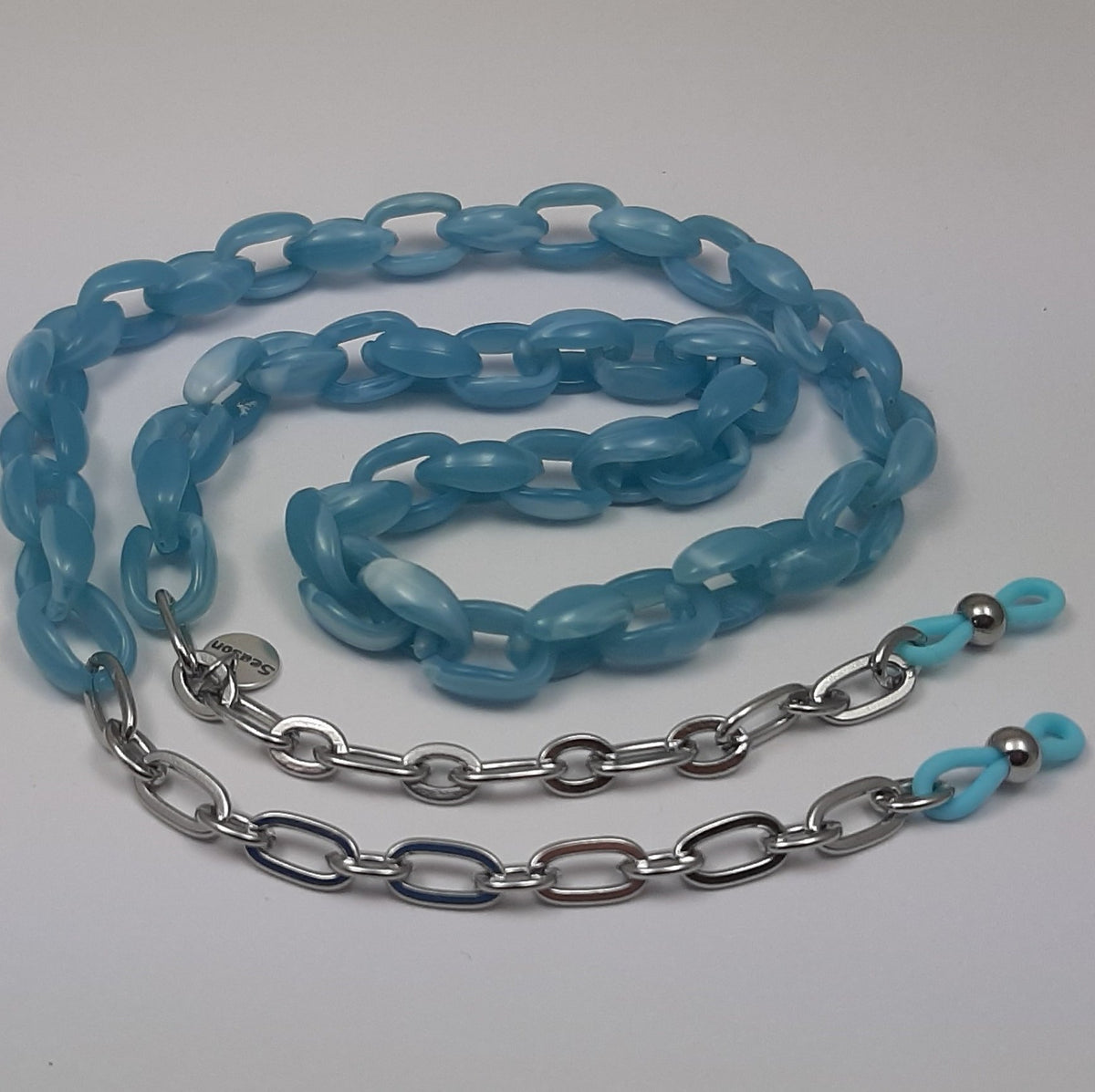 Brillenkoord Stykki Light blue Acrylic gold