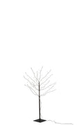 J-Line decoratie boom Kaal - metaal - zwart - LED lichtjes