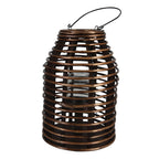 Windlicht Ø 22x32 cm Bruin Hout Kaarsenhouder