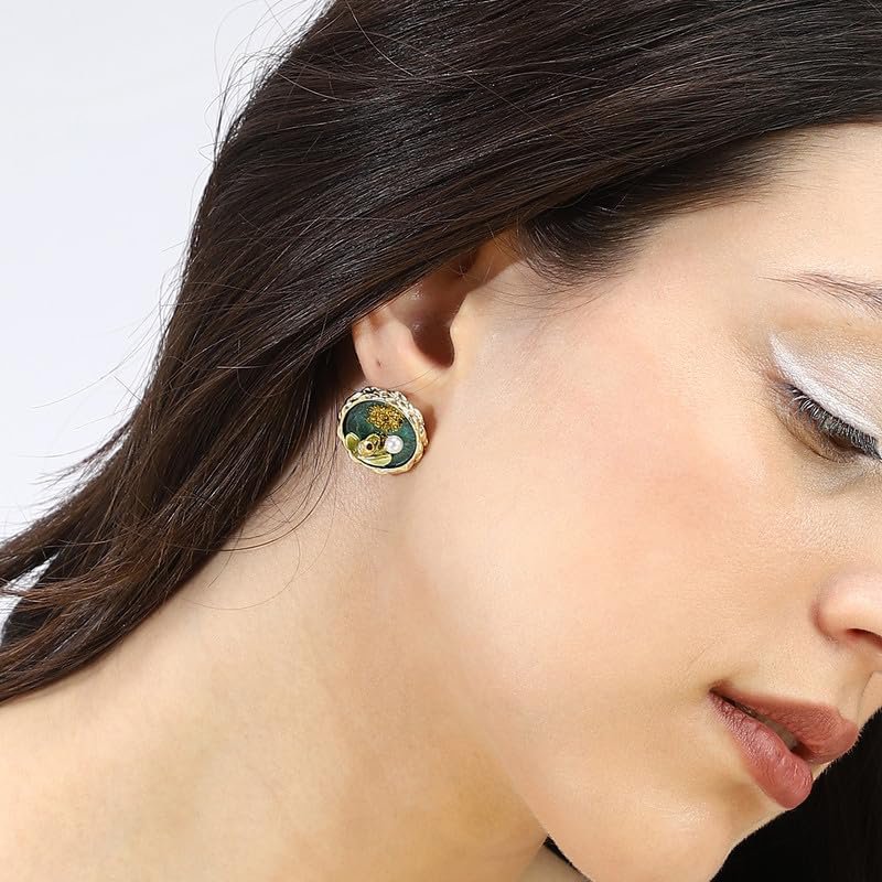 Portretoorknopjes – mode-sieraden – legering, kunstmatige parel, push-back – paar