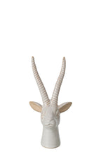J-Line decoratie Hert Hoofd - porselein - ecru - small