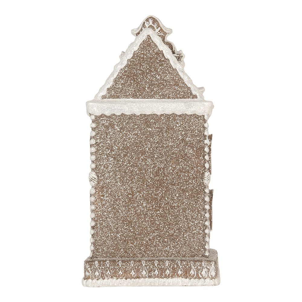 Gingerbread house met LED 17x15x35 cm Bruin Kunststof