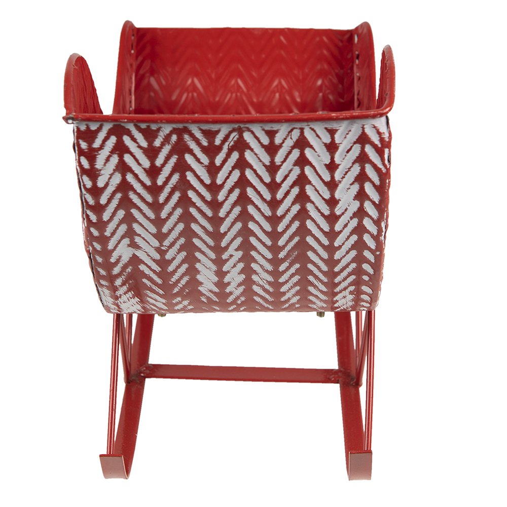 Kerstdecoratie Slee 32x15x24 cm Rood Wit Metaal